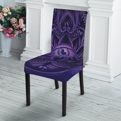 Purple Hamsa Hand Print Dining Chair Slipcover