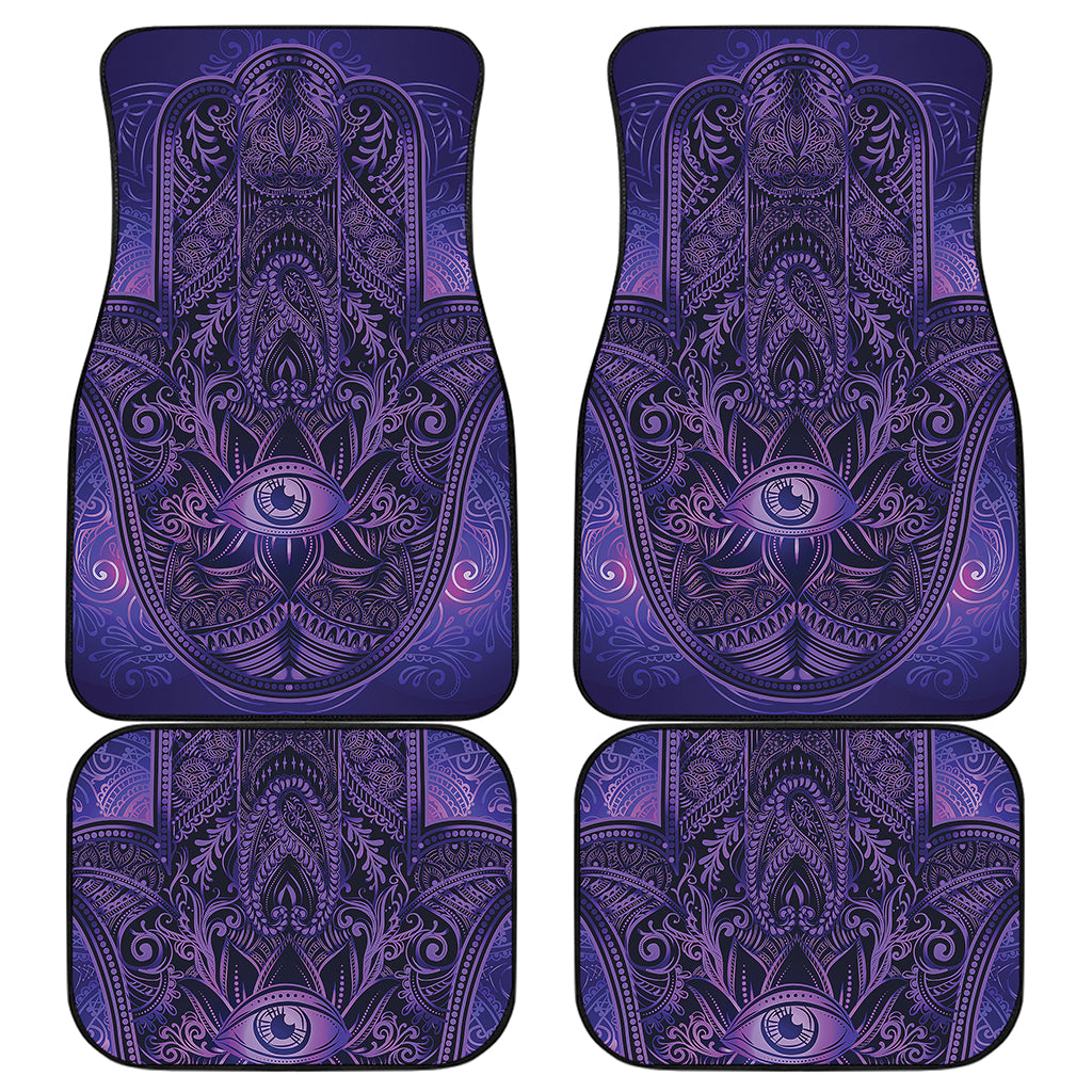 Purple Hamsa Hand Print Front and Back Car Floor Mats