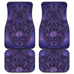 Purple Hamsa Hand Print Front and Back Car Floor Mats