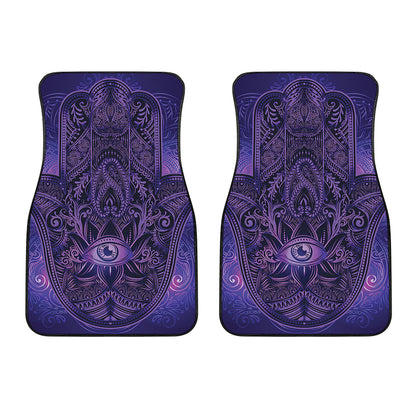 Purple Hamsa Hand Print Front Car Floor Mats