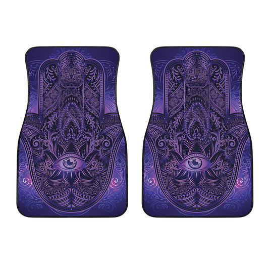 Purple Hamsa Hand Print Front Car Floor Mats