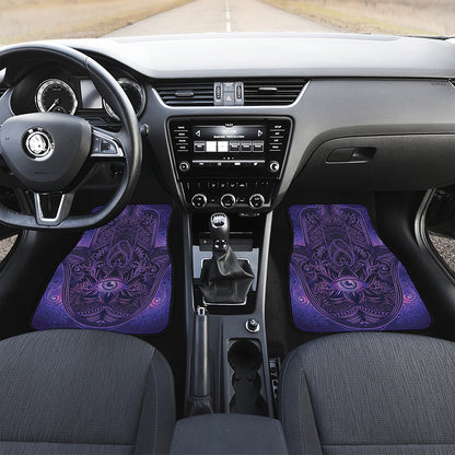 Purple Hamsa Hand Print Front Car Floor Mats