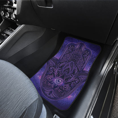Purple Hamsa Hand Print Front Car Floor Mats