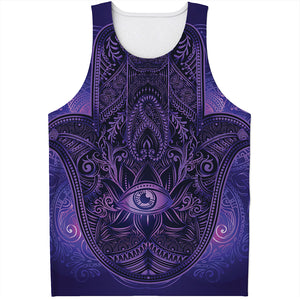 Purple Hamsa Hand Print Men's Tank Top