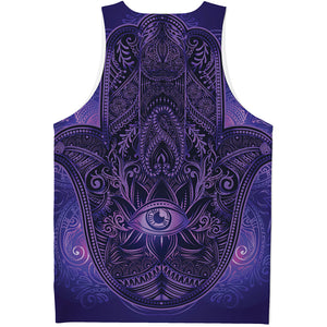 Purple Hamsa Hand Print Men's Tank Top