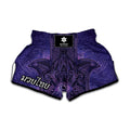 Purple Hamsa Hand Print Muay Thai Boxing Shorts