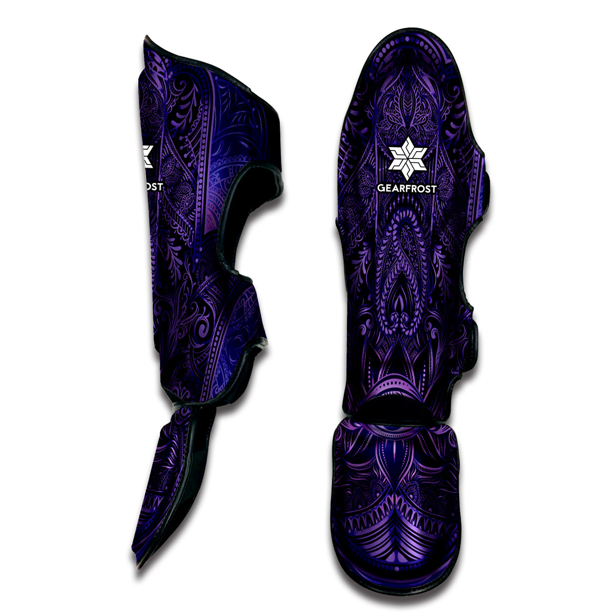 Purple Hamsa Hand Print Muay Thai Shin Guard
