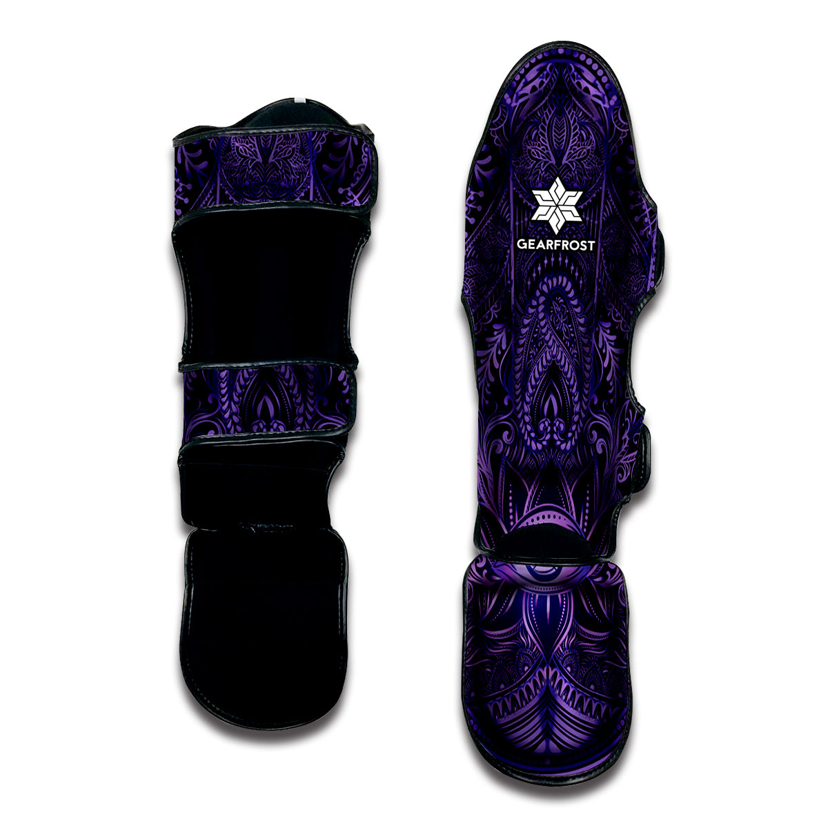 Purple Hamsa Hand Print Muay Thai Shin Guard