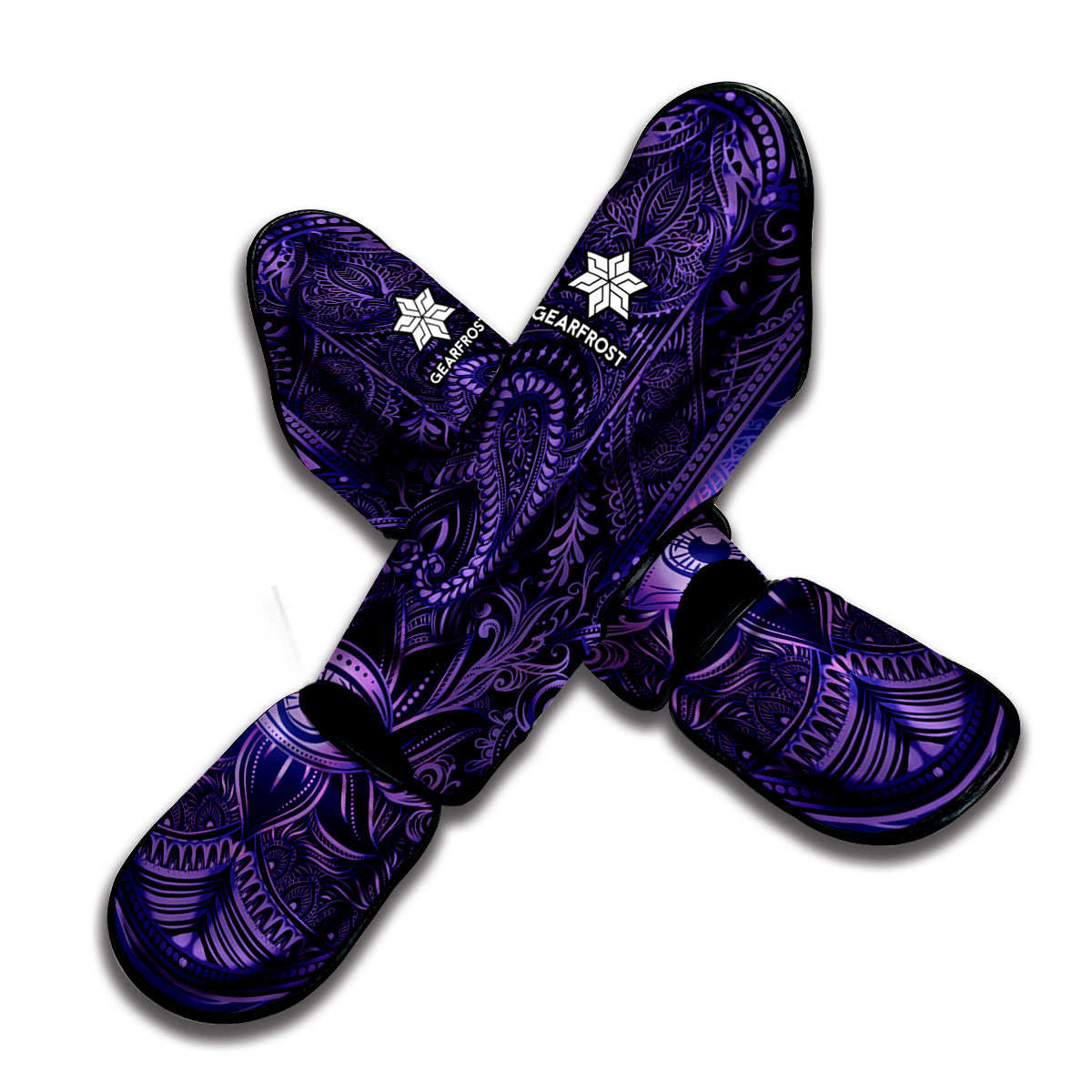 Purple Hamsa Hand Print Muay Thai Shin Guard