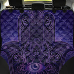 Purple Hamsa Hand Print Pet Car Back Seat Cover