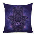 Purple Hamsa Hand Print Pillow Cover