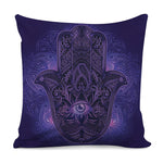 Purple Hamsa Hand Print Pillow Cover