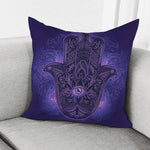 Purple Hamsa Hand Print Pillow Cover