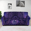 Purple Hamsa Hand Print Sofa Cover
