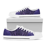 Purple Hamsa Hand Print White Low Top Shoes