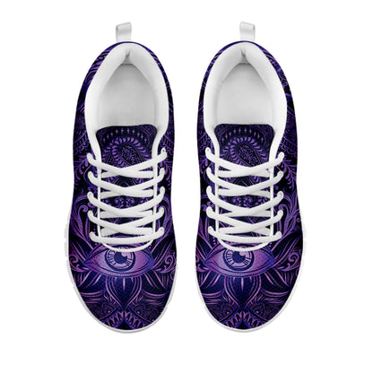 Purple Hamsa Hand Print White Sneakers