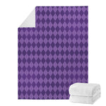 Purple Harlequin Pattern Print Blanket
