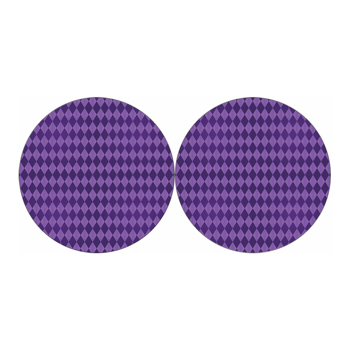 Purple Harlequin Pattern Print Car Coasters