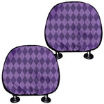 Purple Harlequin Pattern Print Car Headrest Covers