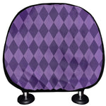 Purple Harlequin Pattern Print Car Headrest Covers