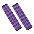 Purple Harlequin Pattern Print Car Seat Belt Covers
