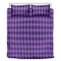 Purple Harlequin Pattern Print Duvet Cover Bedding Set