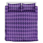Purple Harlequin Pattern Print Duvet Cover Bedding Set
