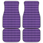 Purple Harlequin Pattern Print Front and Back Car Floor Mats