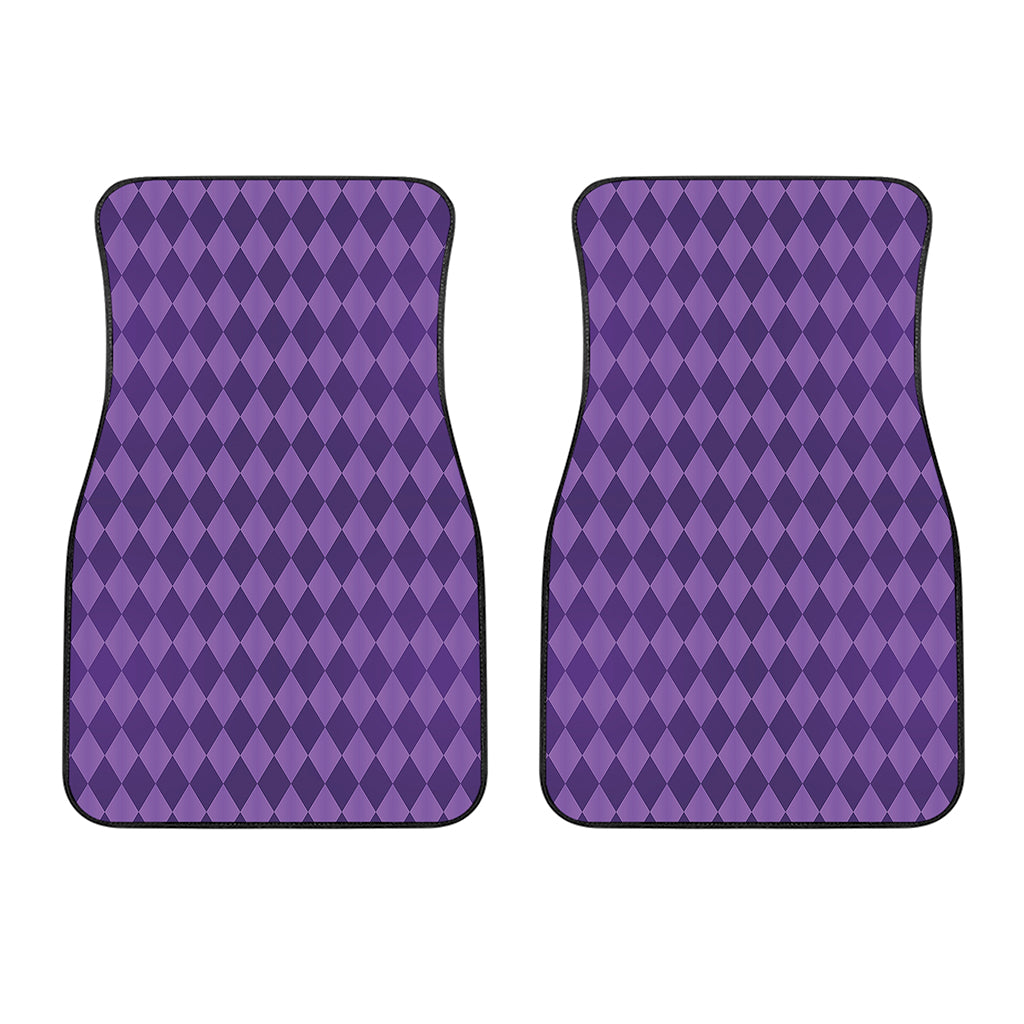 Purple Harlequin Pattern Print Front Car Floor Mats