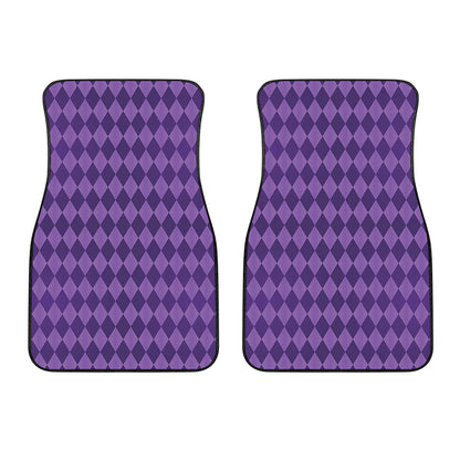 Purple Harlequin Pattern Print Front Car Floor Mats