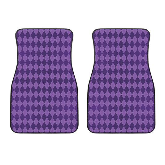 Purple Harlequin Pattern Print Front Car Floor Mats