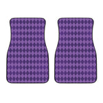 Purple Harlequin Pattern Print Front Car Floor Mats