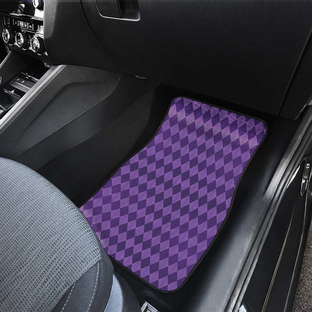 Purple Harlequin Pattern Print Front Car Floor Mats