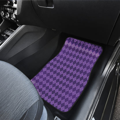 Purple Harlequin Pattern Print Front Car Floor Mats