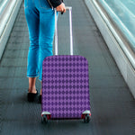 Purple Harlequin Pattern Print Luggage Cover