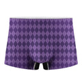 Purple Harlequin Pattern Print Men's Boxer Briefs