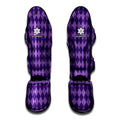 Purple Harlequin Pattern Print Muay Thai Shin Guards