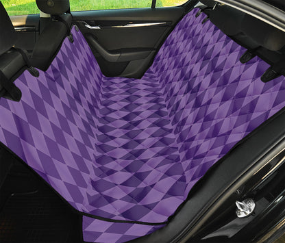 Purple Harlequin Pattern Print Pet Car Back Seat Cover