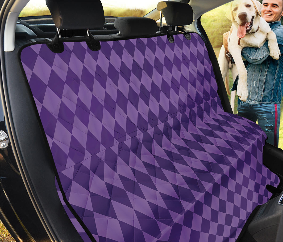 Purple Harlequin Pattern Print Pet Car Back Seat Cover