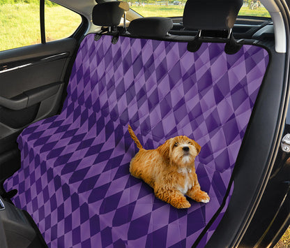 Purple Harlequin Pattern Print Pet Car Back Seat Cover