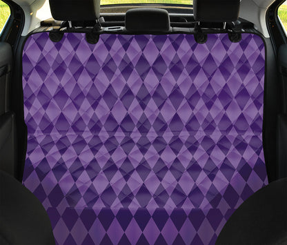 Purple Harlequin Pattern Print Pet Car Back Seat Cover