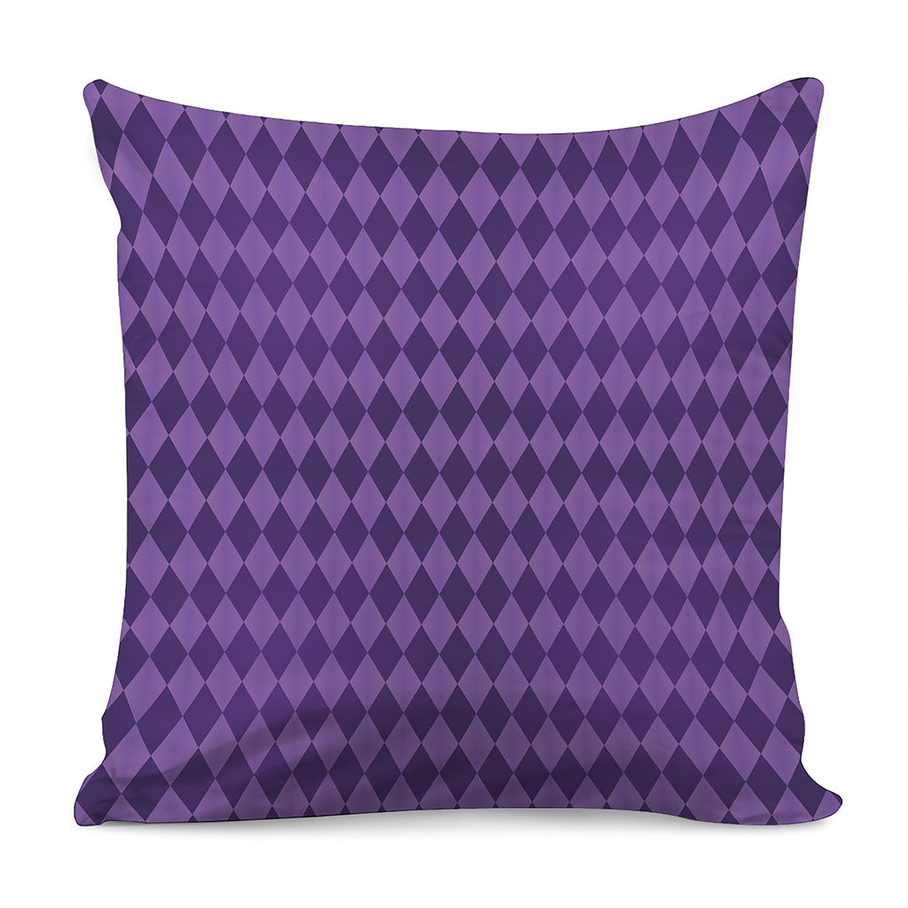 Purple Harlequin Pattern Print Pillow Cover
