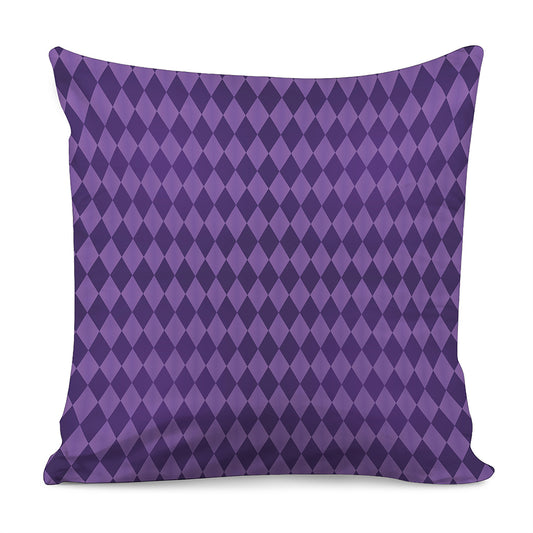 Purple Harlequin Pattern Print Pillow Cover