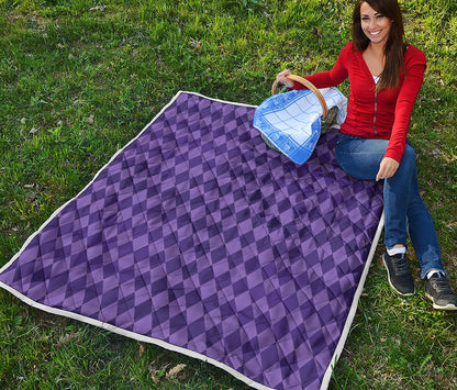 Purple Harlequin Pattern Print Quilt