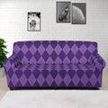 Purple Harlequin Pattern Print Sofa Cover