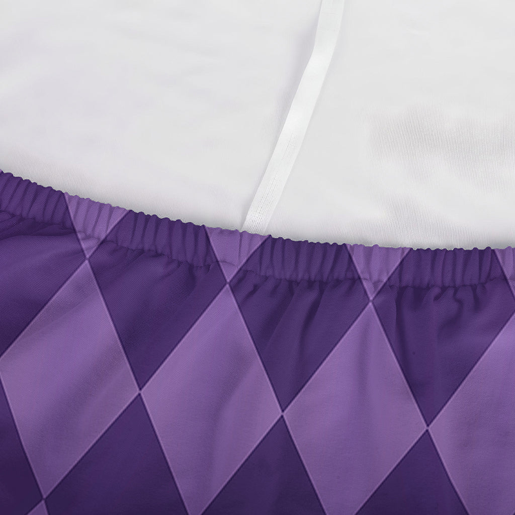 Purple Harlequin Pattern Print Sofa Cover