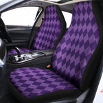 Purple Harlequin Pattern Print Universal Fit Car Seat Covers