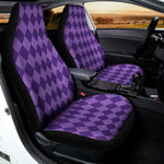 Purple Harlequin Pattern Print Universal Fit Car Seat Covers