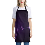 Purple Heartbeat Print Apron