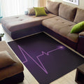 Purple Heartbeat Print Floor Mat